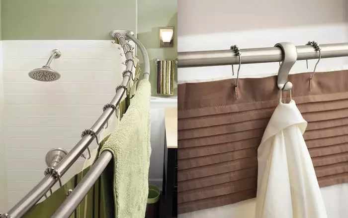 Stang til gardiner i badeværelset: Funktioner af valg og installation