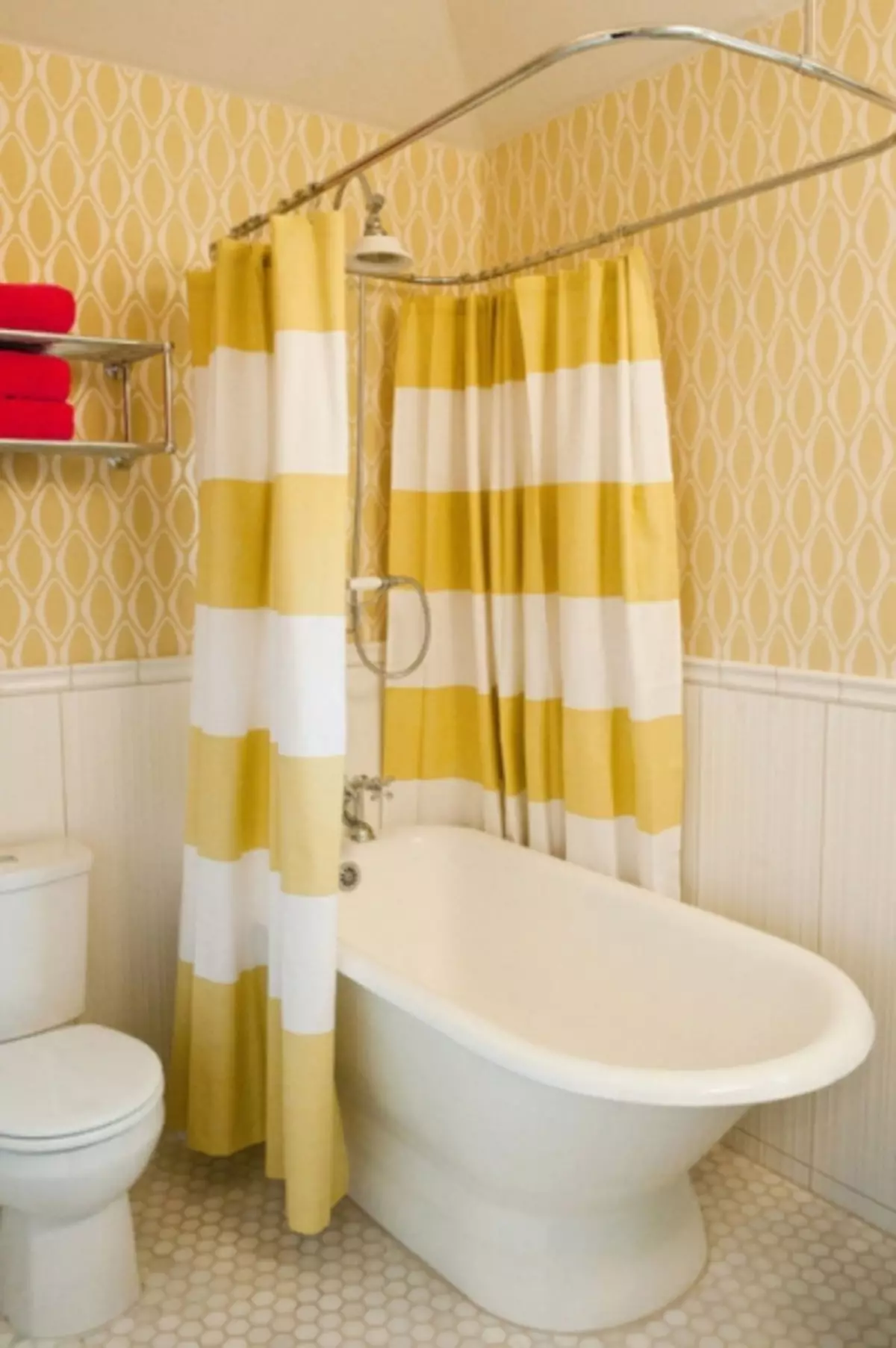 浴室的窗簾桿：選擇和安裝的功能