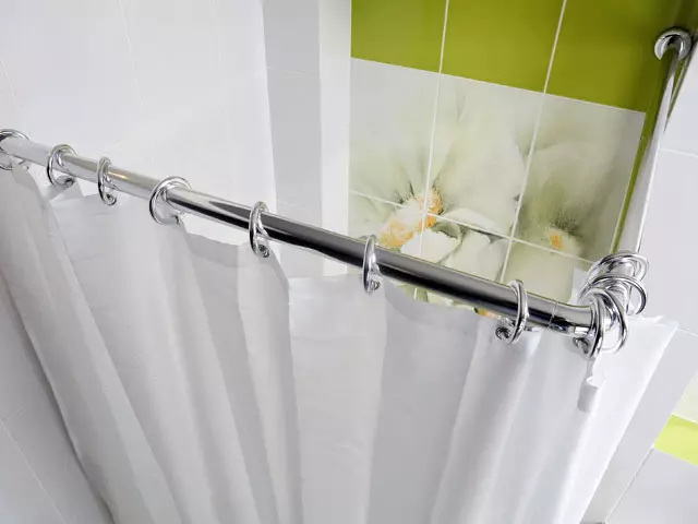 욕실의 커튼 용 막대 : 선택 및 설치 기능