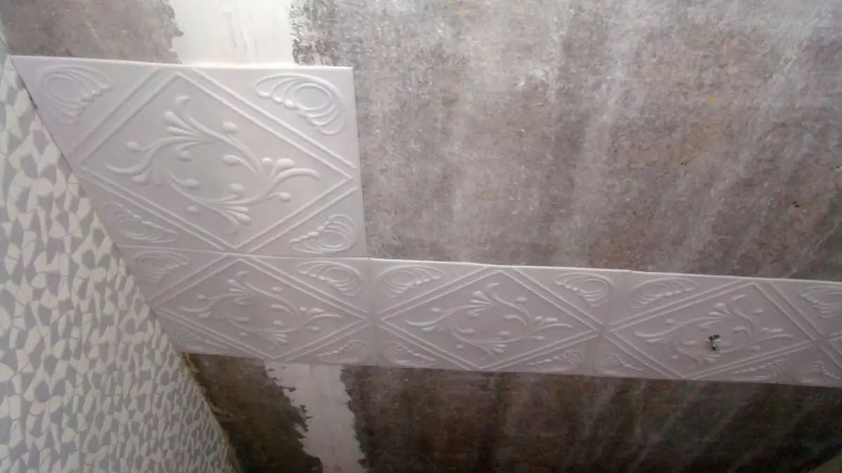 Polistiren stropni ploščice brez šivov: Navodila za namestitev fotografij