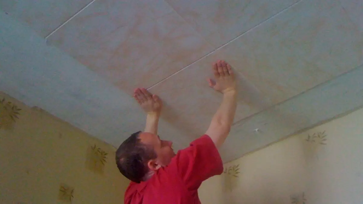 Πλακάκια οροφής πολυστυρολίου χωρίς ραφές: Οδηγίες εγκατάστασης φωτογραφιών