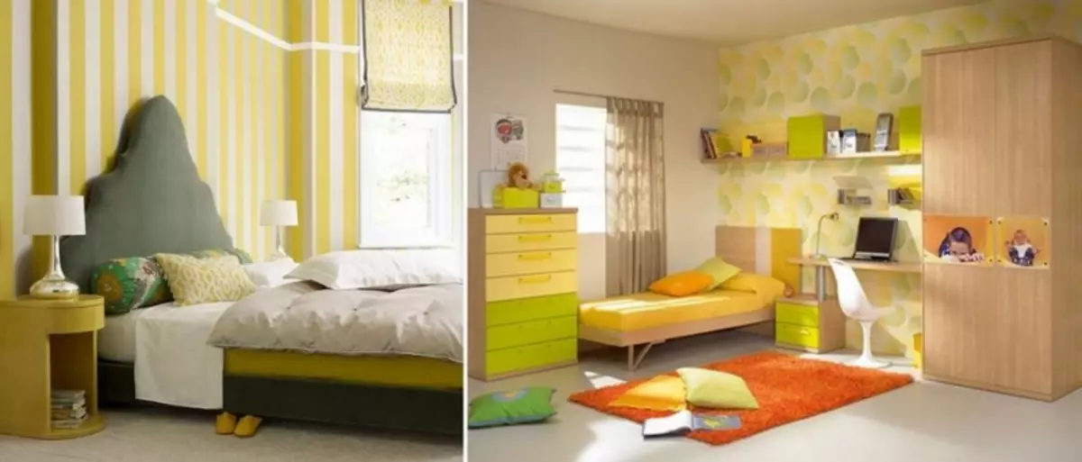Gelbe Tapeten: Foto im Inneren, golden für Wände, Buch, Farben, Blondine, Welche Farbmöbel passen auf gelbe Tapete, Video