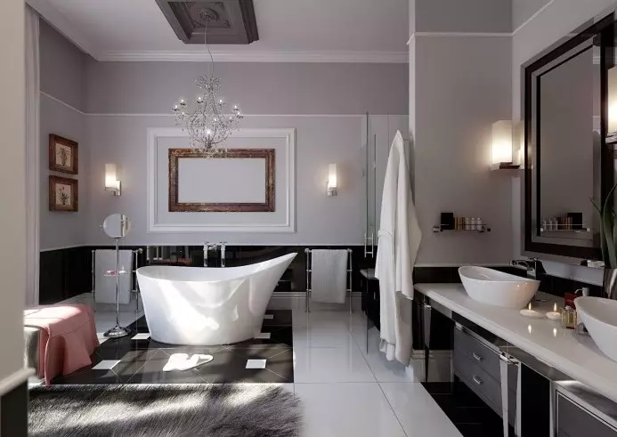 Sienų lempos vonios kambariui