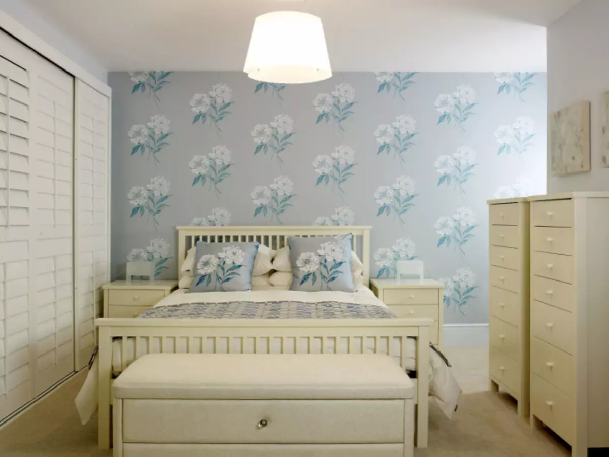 Výber tapety v spálni: Dizajn, fotografie, Možnosti kombinácie