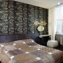 Bedroom Wallpaper Seleksyon: konsepsyon, foto, opsyon konbinezon