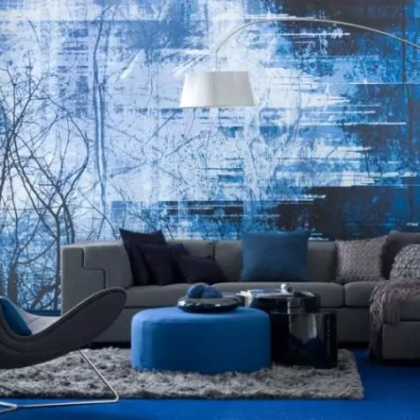 Wallpaper biru: foto untuk dinding, di interior, warna gelap, latar belakang putih, kamar dengan emas, hitam dengan bunga, abu-abu, biru, hijau, video