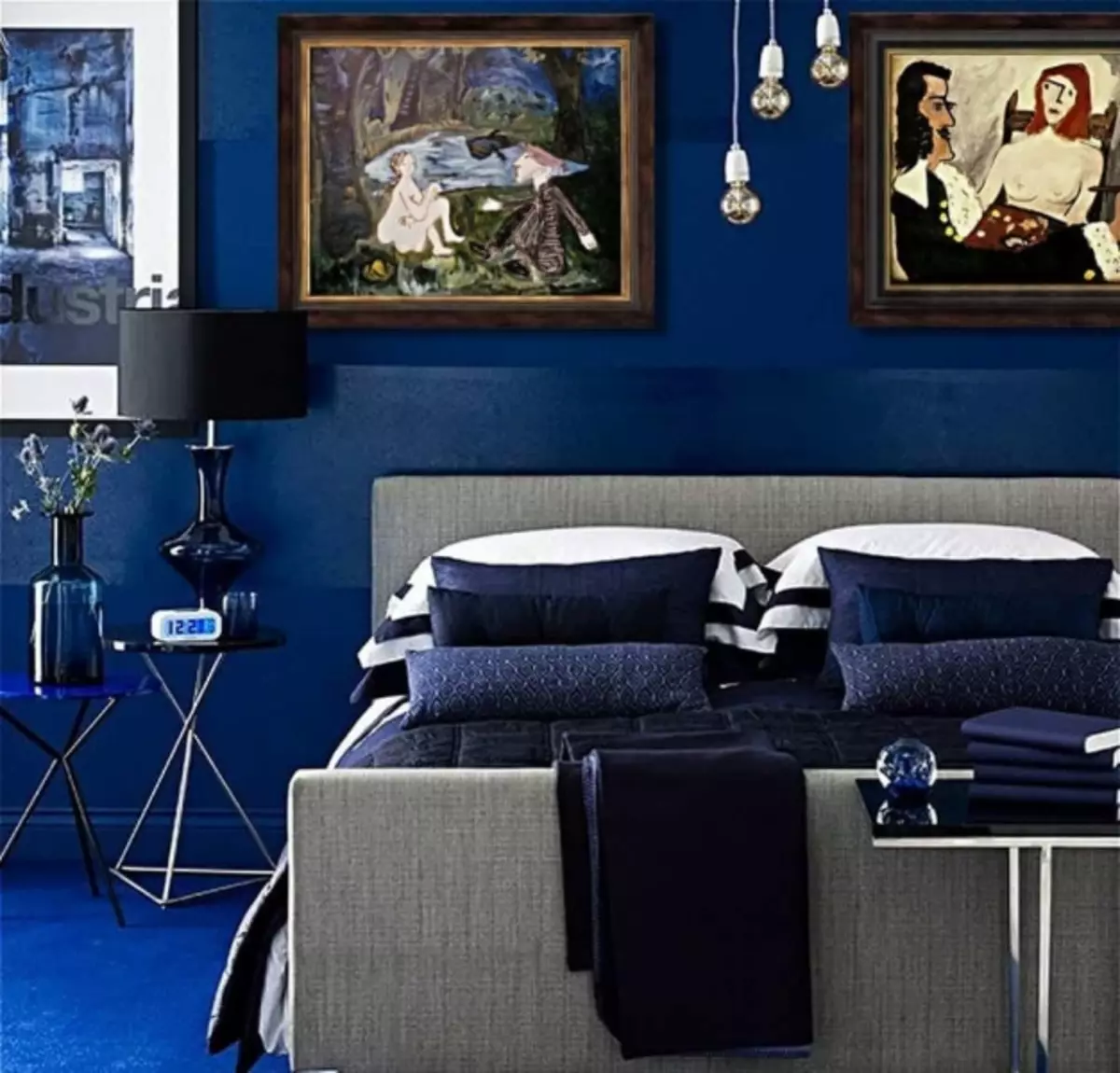 Azul Papel de Parede: Foto para paredes, no interior, cor escura, fundo branco, sala com ouro, preto com flores, cinza, azul, verde, vídeo