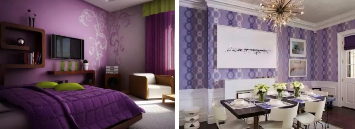 Lilac Wallpapers: Για τοίχους στο εσωτερικό, φωτογραφίες, χρώματα, με αυτό που συνδυάζονται, τόνοι, απαλά λιλά με λουλούδια, τι χρώμα καναπέ είναι κατάλληλο, βίντεο