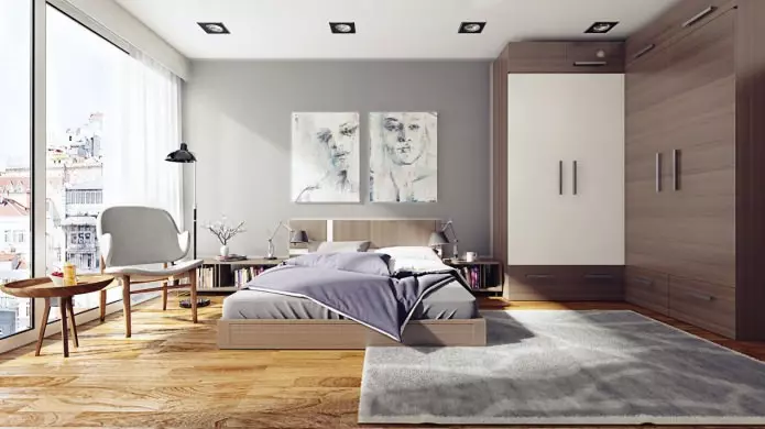 침실의 코너 캐비닛 : 유형, 작성, 치수, 디자인