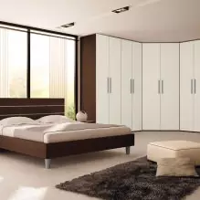 Kabinet sudut di bilik tidur: jenis, pengisian, dimensi, reka bentuk