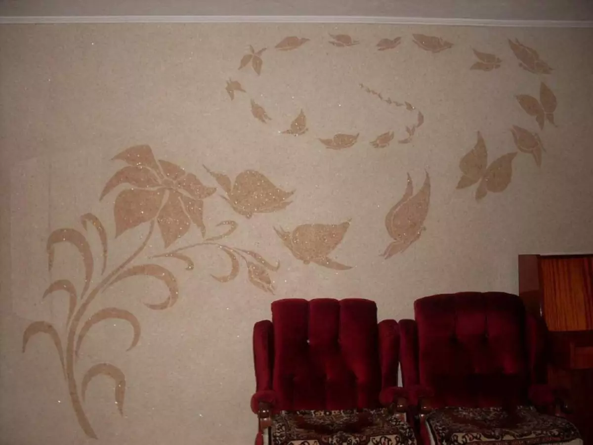 丝绸壁纸：墙壁的液体，室内的房间，照片，石膏，评论，视频，壁纸下丝绸