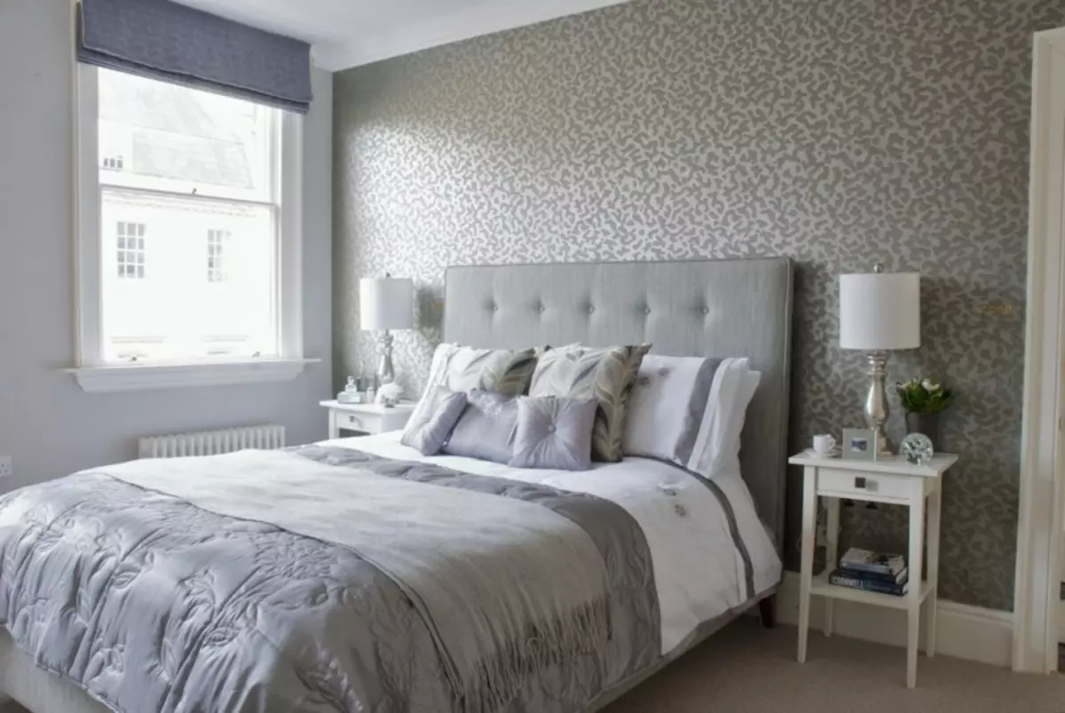 Bedroom design with gray wallpaper: 70 best photos in the interior