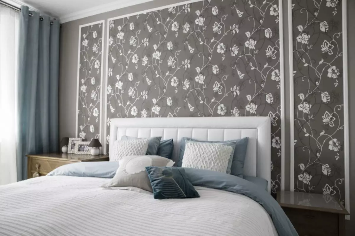 Проектиране на спалня със сиви тапети: 70 най-добри снимки в интериора
