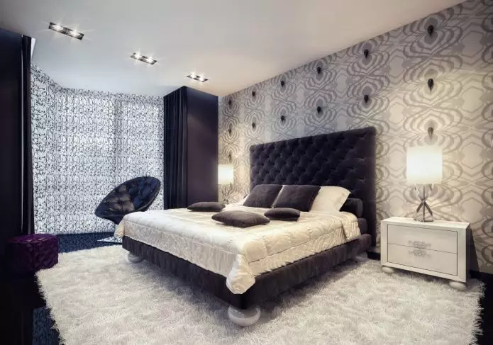 Wall design in the bedroom: color choice, finishing options, 130 photos in the interior
