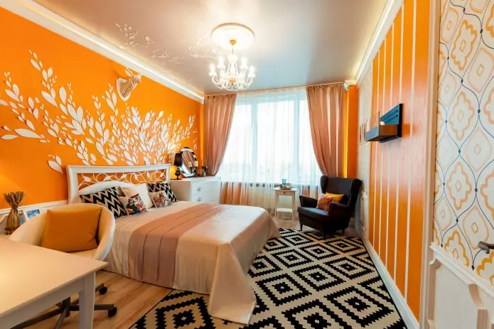 बेडरूममा वाल डिजाइन: र color ्ग छनौट, अन्तिम विकल्पहरू, आन्तरिकमा 1 1300 फोटोहरू