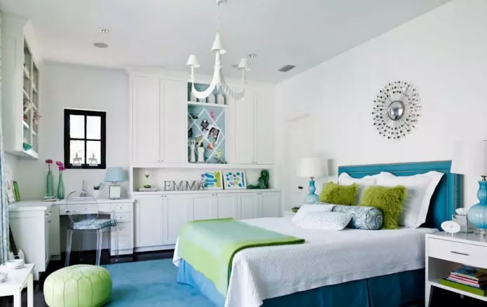 बेडरूममा वाल डिजाइन: र color ्ग छनौट, अन्तिम विकल्पहरू, आन्तरिकमा 1 1300 फोटोहरू