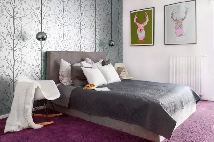 Dizajni i murit në dhomën e gjumit: zgjedhja e ngjyrave, opsionet e mbarimit, 130 foto në brendësi
