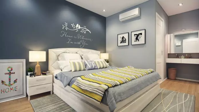 Dizajni i murit në dhomën e gjumit: zgjedhja e ngjyrave, opsionet e mbarimit, 130 foto në brendësi