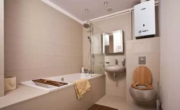 Bathroom interior combined with toilet