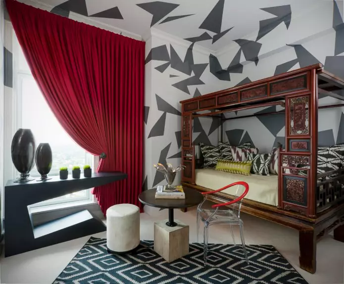 Завеси во спалната соба Внатрешност: боја, дизајн, видови, ткаенини, стилови, 90 фотографии