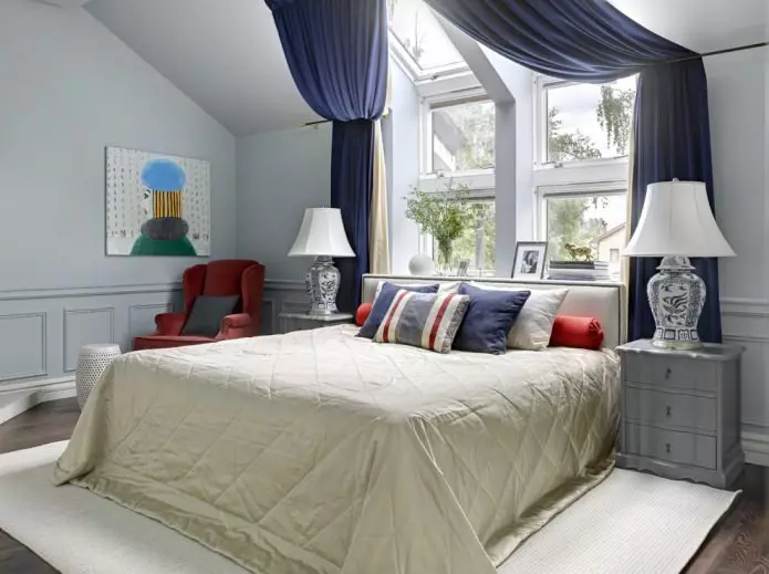 Штори в інтер'єрі спальні: колір, дизайн, види, тканини, стилі, 90 фото