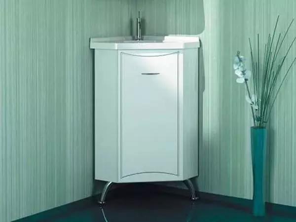 Bathroom cabinet with laundry basket