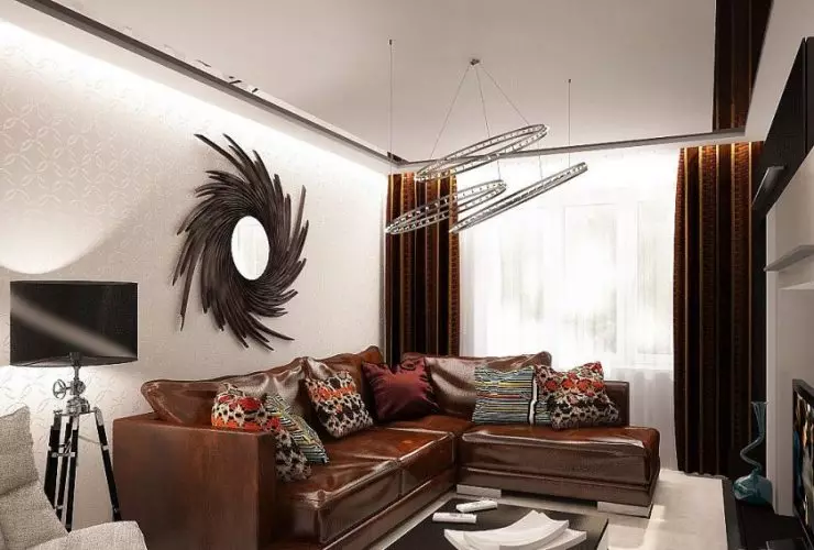 Chocolate living room - photo of an unusual combination in the interior of the living room