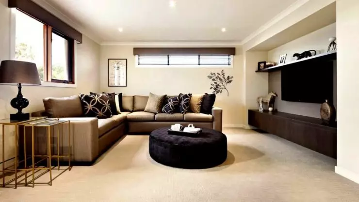 Chocolate living room - photo of an unusual combination in the interior of the living room