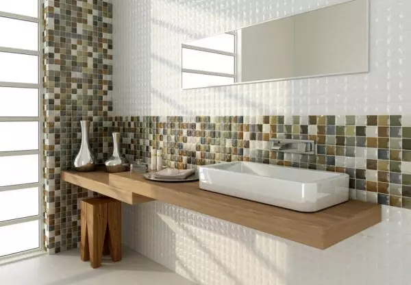 Deseño de baño con mosaico - discutir vantaxes e contras