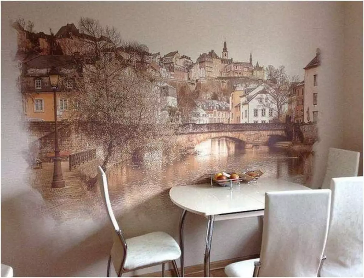 Photo Wallpapers on the kitchen on the wall: 3d for kitchen red, photo wallpaper, decoration, design, decoration, video