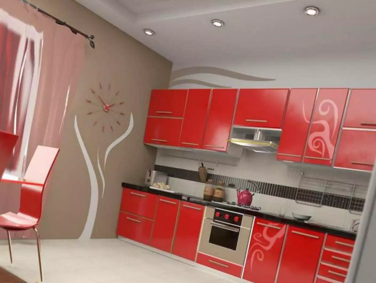 Ремонт кухни 3 двери. Красный кухонный гарнитур. Красные кухни. Кухня в Красном цвете. Интерьер кухни с красным гарнитуром.