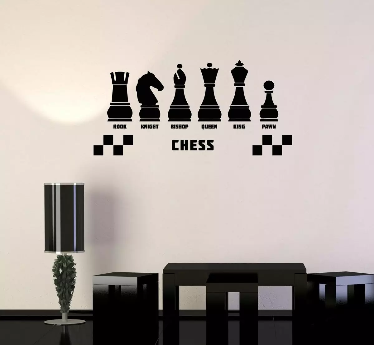 Uso criativo de um tabuleiro de xadrez no interior