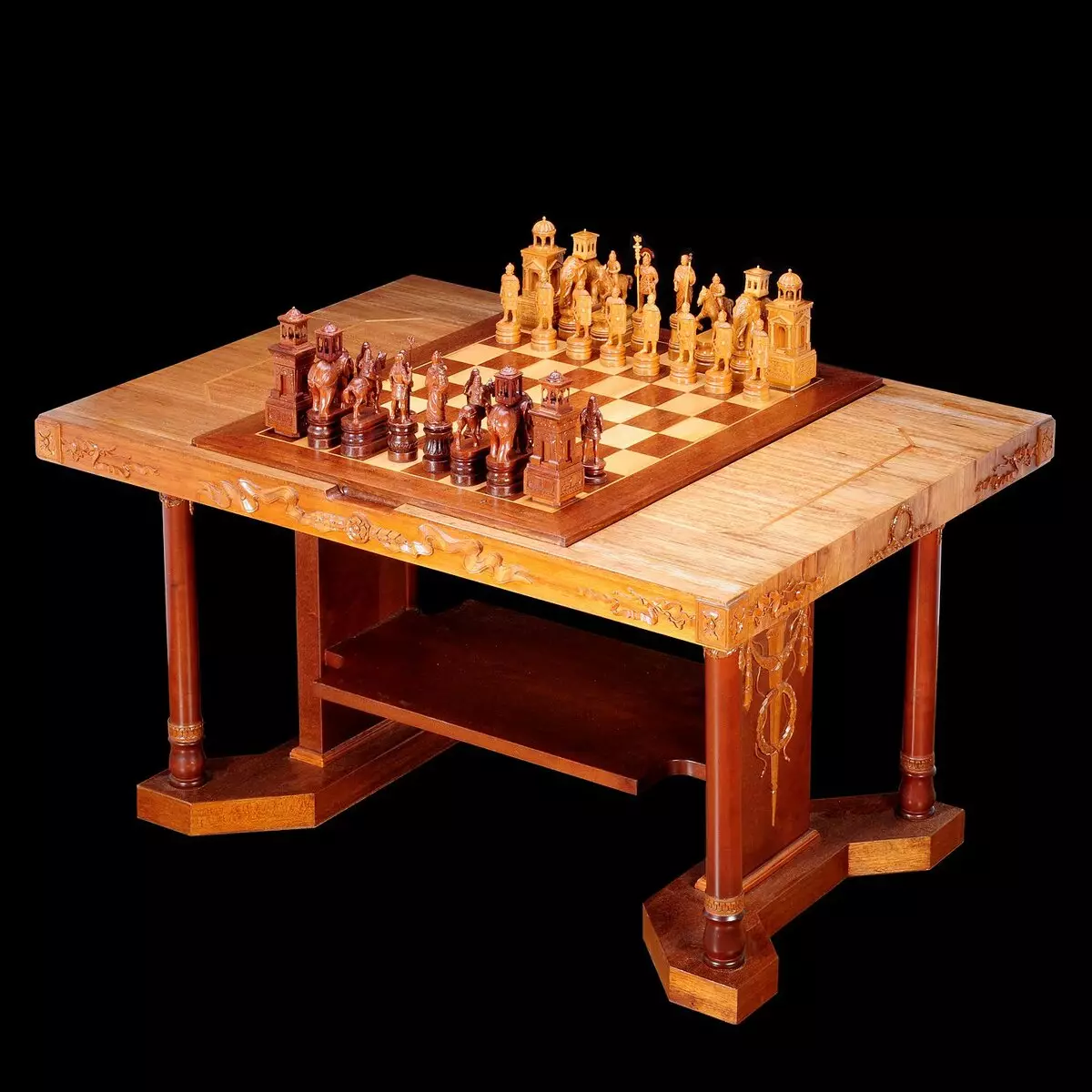 Radoša izmantošana šaha galda interjerā