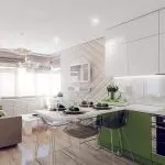 Thiết kế nhà bếp của phòng khách 15 m2 và vị trí chính xác của đồ nội thất [Ảnh và video]