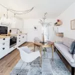 Ontwerp van de keuken van de woonkamer van 15 m² en de juiste plaatsing van meubels [foto en video]