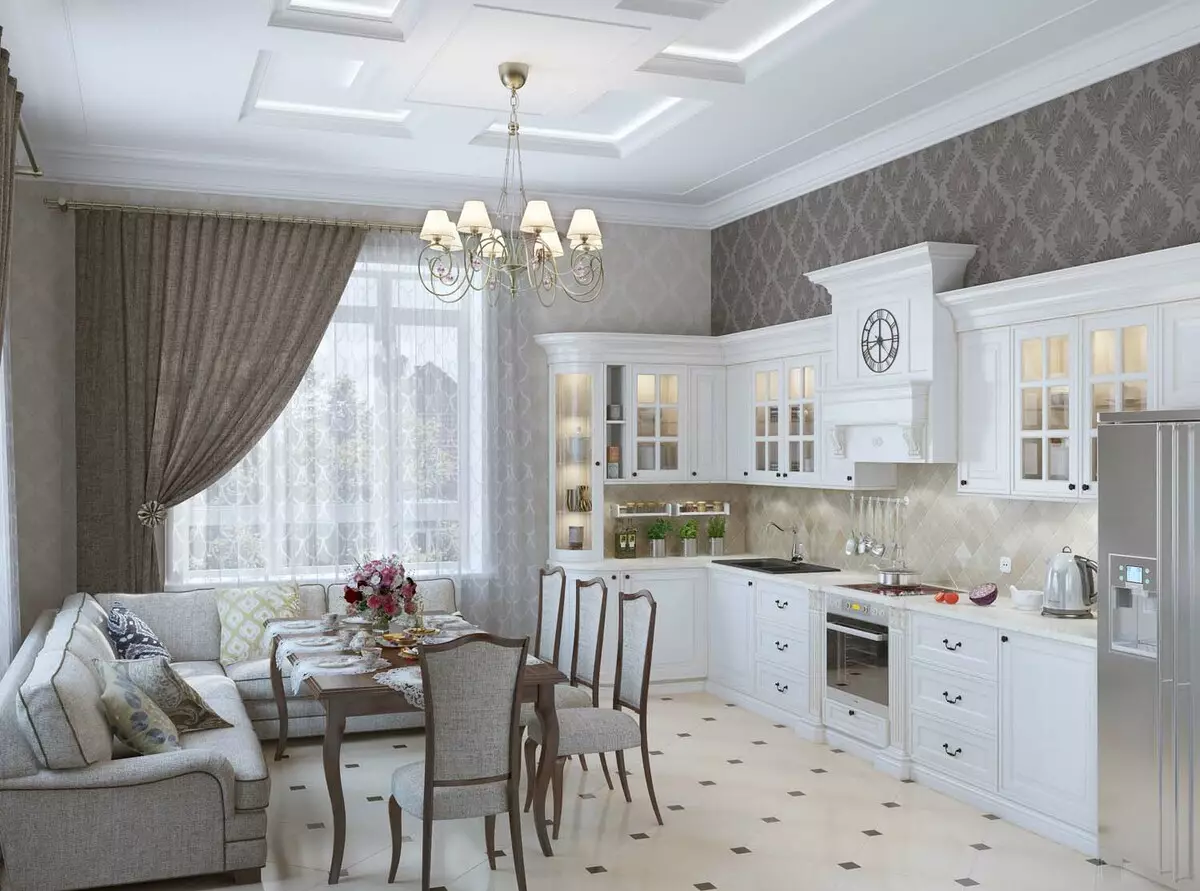 Design of the kitchen of the living room of 15 sq m and the correct placement of furniture [photo and video]