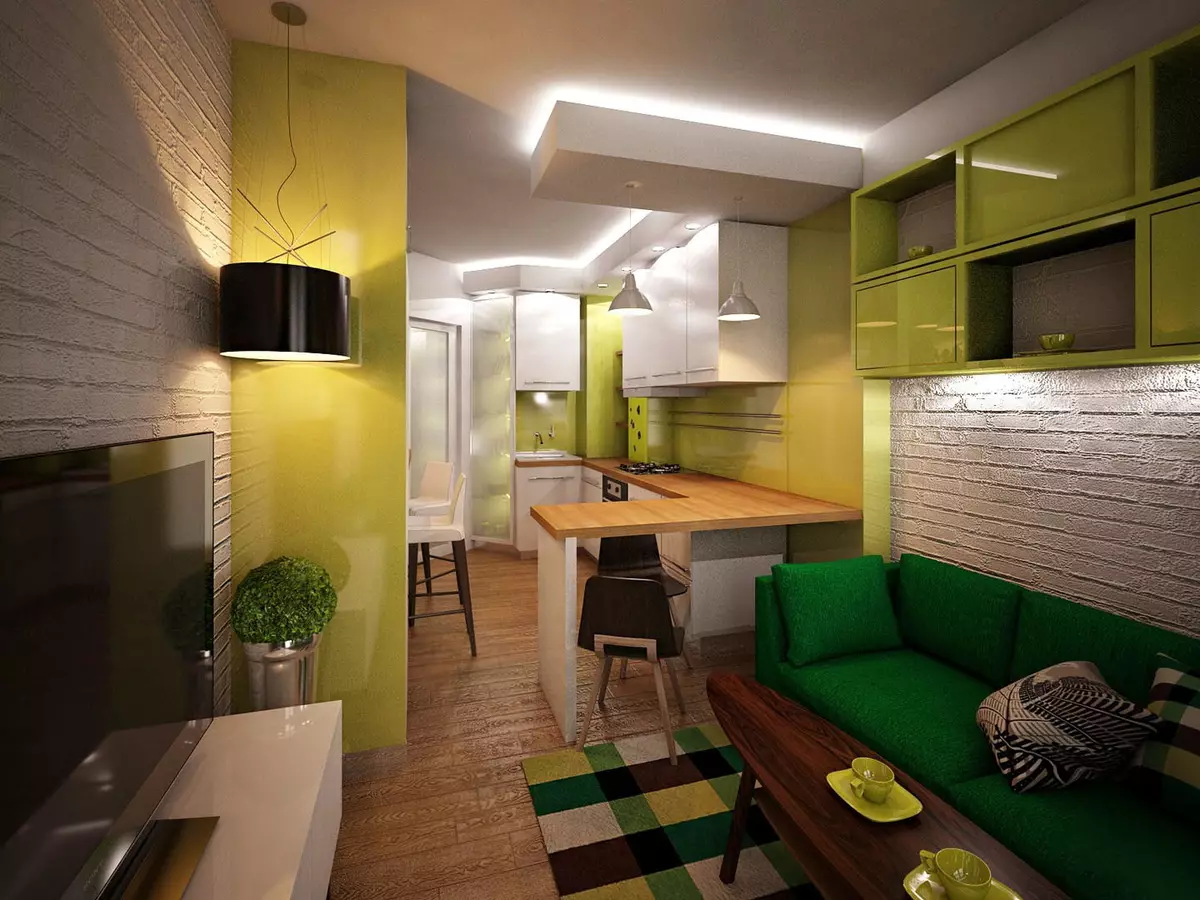 15 वर्ग मीटर के रहने वाले कमरे की रसोई का डिजाइन और फर्नीचर की सही प्लेसमेंट [फोटो और वीडियो]