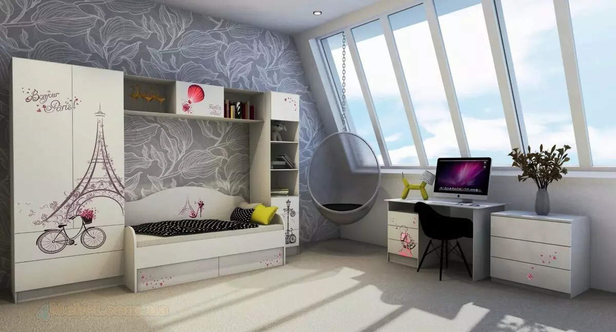 Opções de design de quarto original e elegante no apartamento