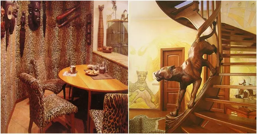 Apartment Valery Leontiev in Moscow: Print Leopard in the interior