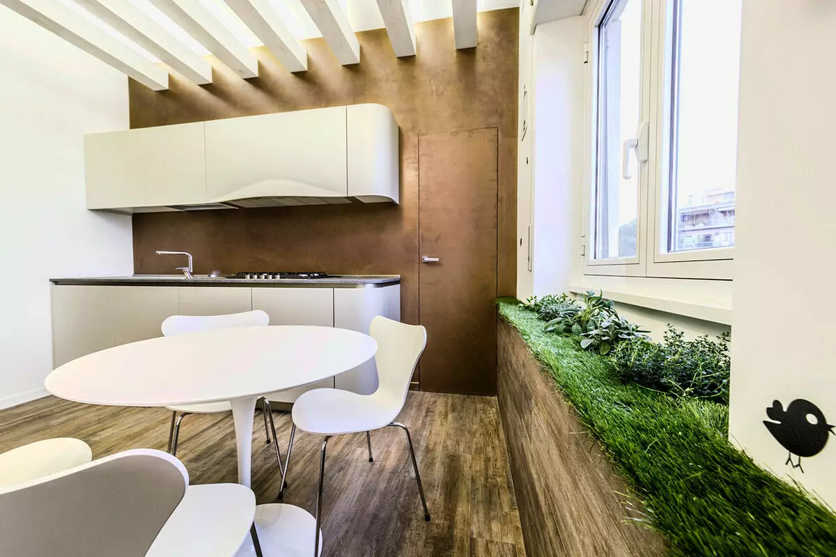 Drvo u kuhinji unutrašnjost: moderni eko stil