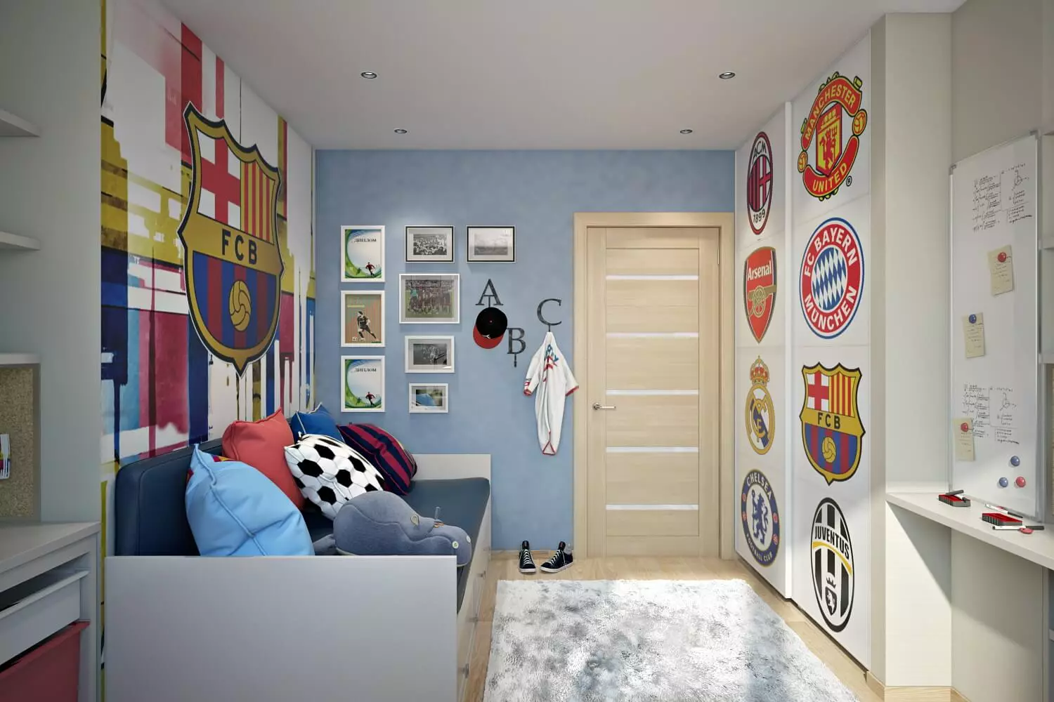 Тато Син фудбалер!: Фудбалски теми во внатрешноста на собата