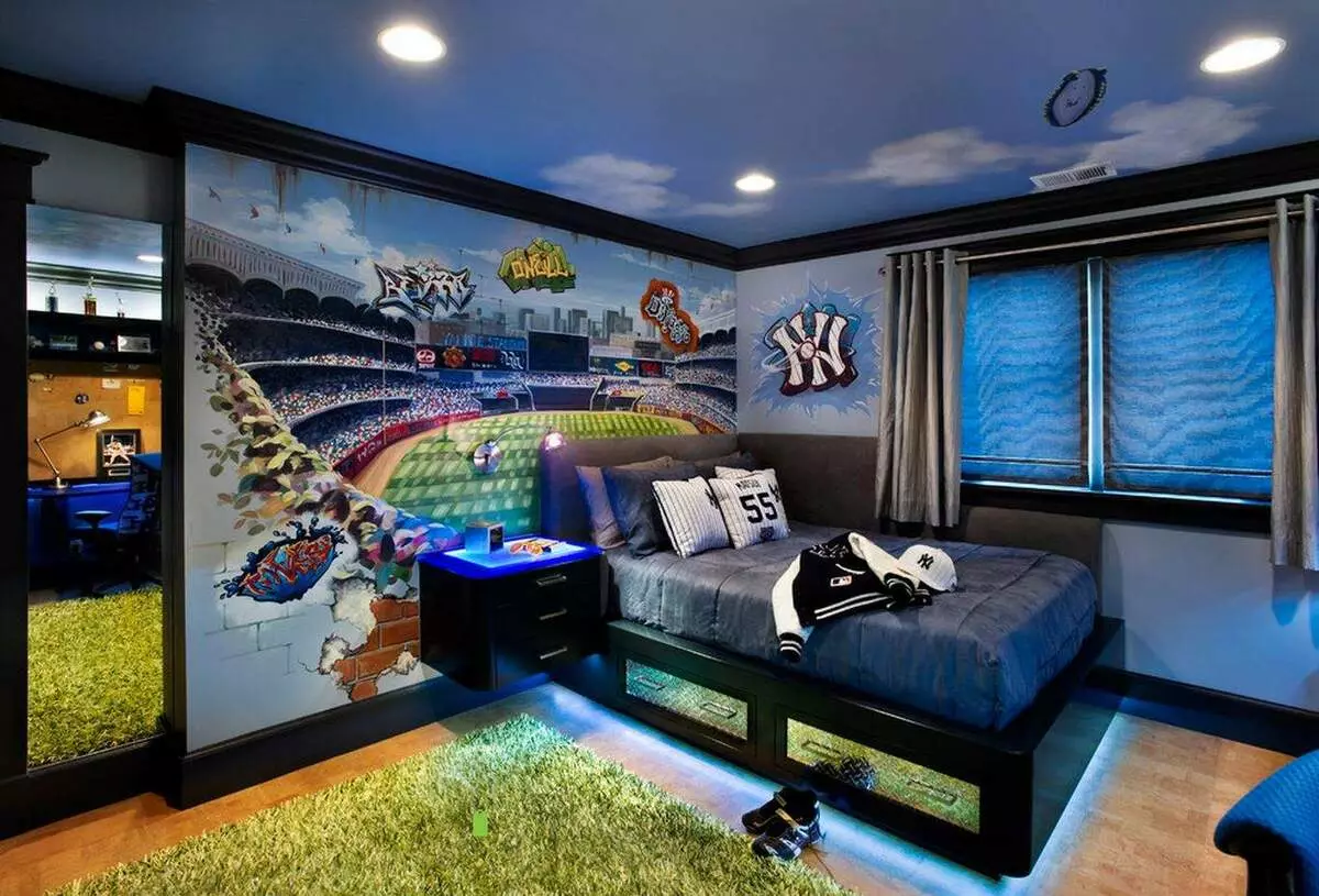 Daddy Son Football Player!: Football Themes In The Interior Of The Room
