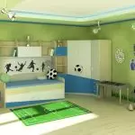 Daddy son football player!: Football themes in the interior of the room