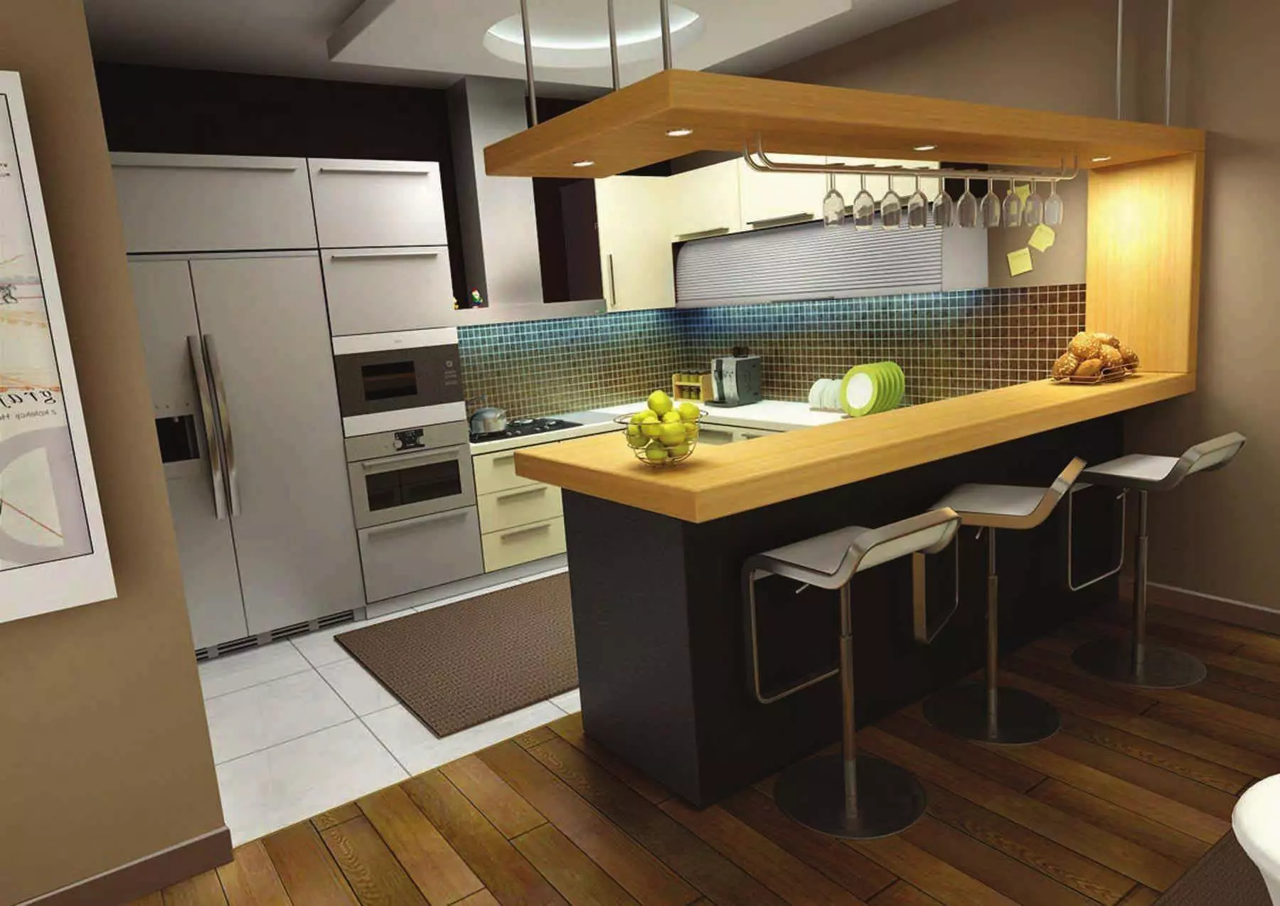 Sådan opretter du et køkken interiør i en moderne stil til en stor familie