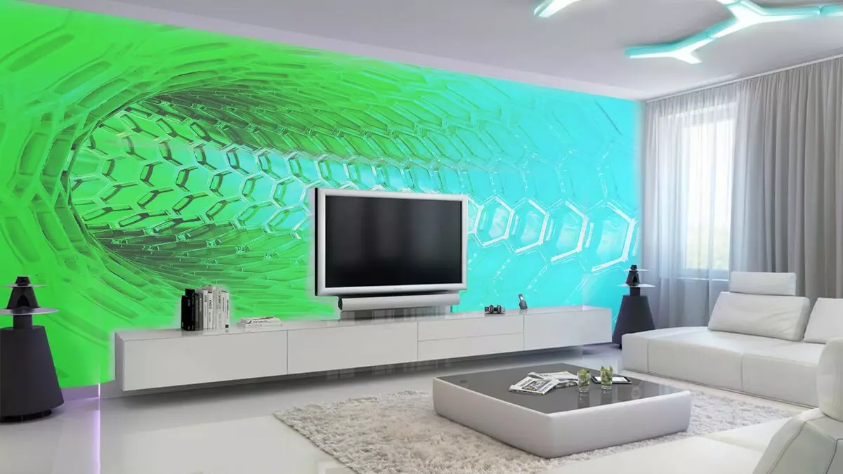Papéis de parede 3D em um interior moderno [+ foto]