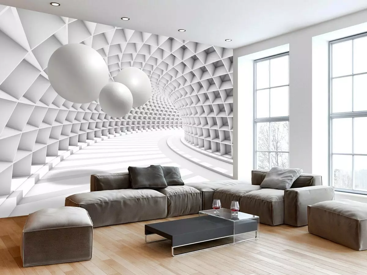 3D Wallpapers në një brendshme moderne [+ photo]