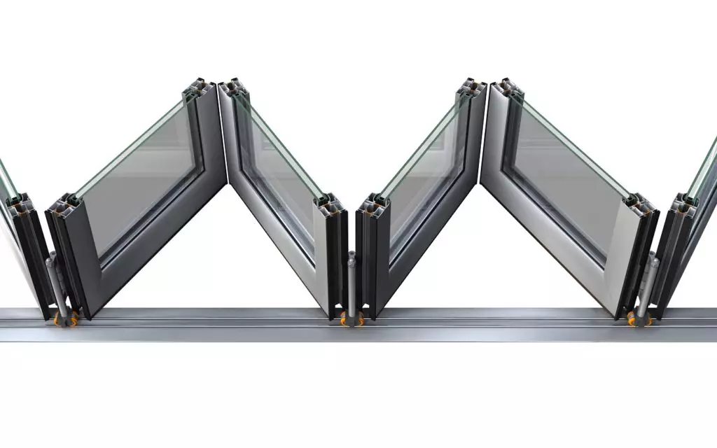 Foldable aluminum door.