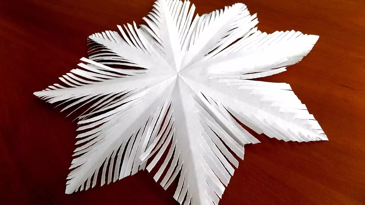Hoe om papier sneeuvlokkies vir die huis te maak