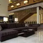 Características del diseño de la sala de estar con escaleras y ideas de diseño | +76 photo