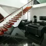 Merdiven ve tasarım fikirleri ile oturma odası tasarım özellikleri | +76 fotoğraf